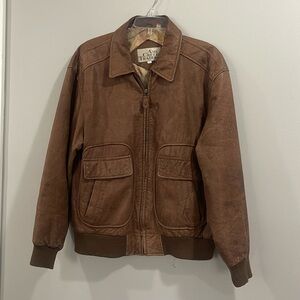 Vintage Ash Creek Trading A2 Flight Saddle Brown Leather Jacket